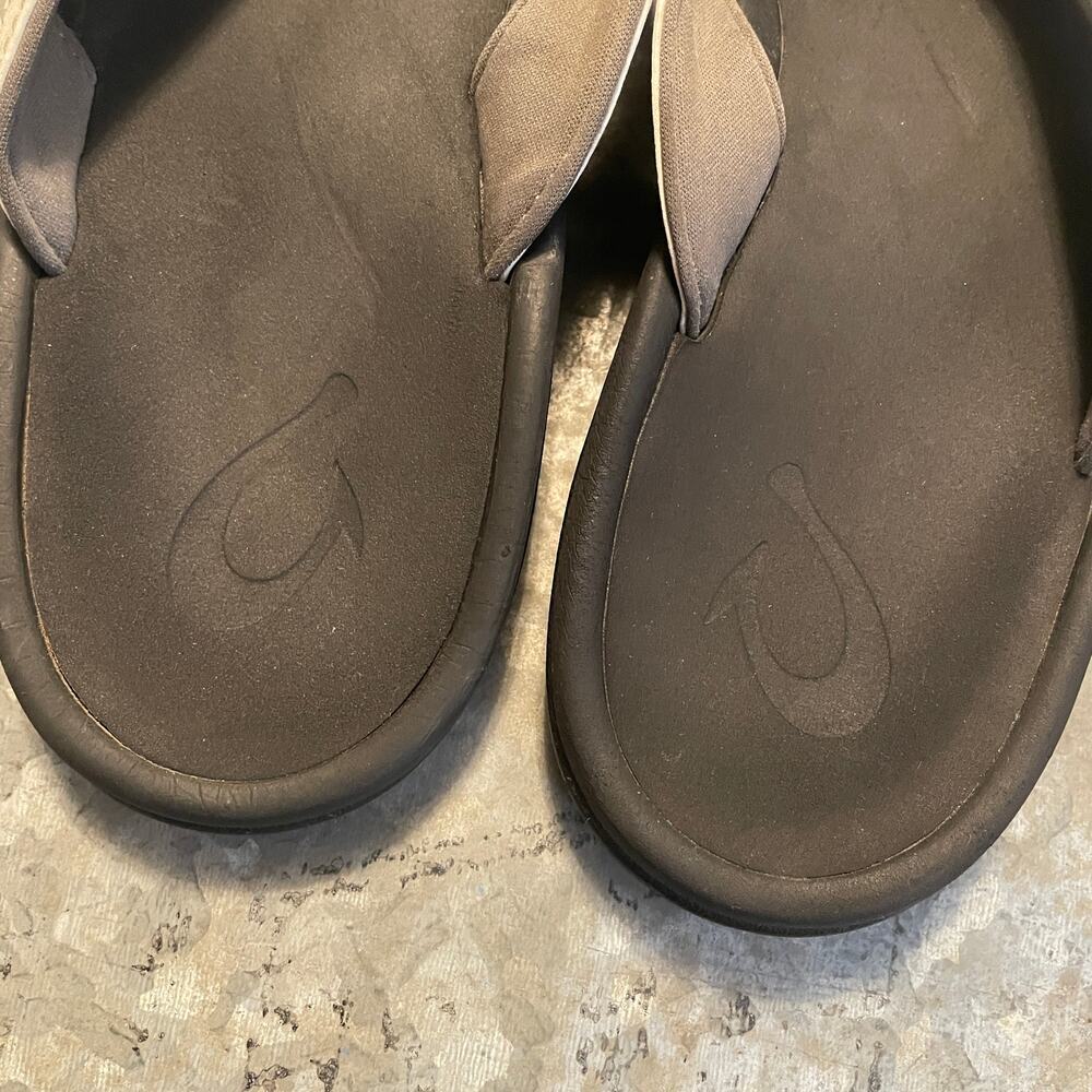 OluKai Womens Ohana Flip Flop Thong Sandals Sz 9 White Black Comfort 20110-4R40 - Picture 6 of 9